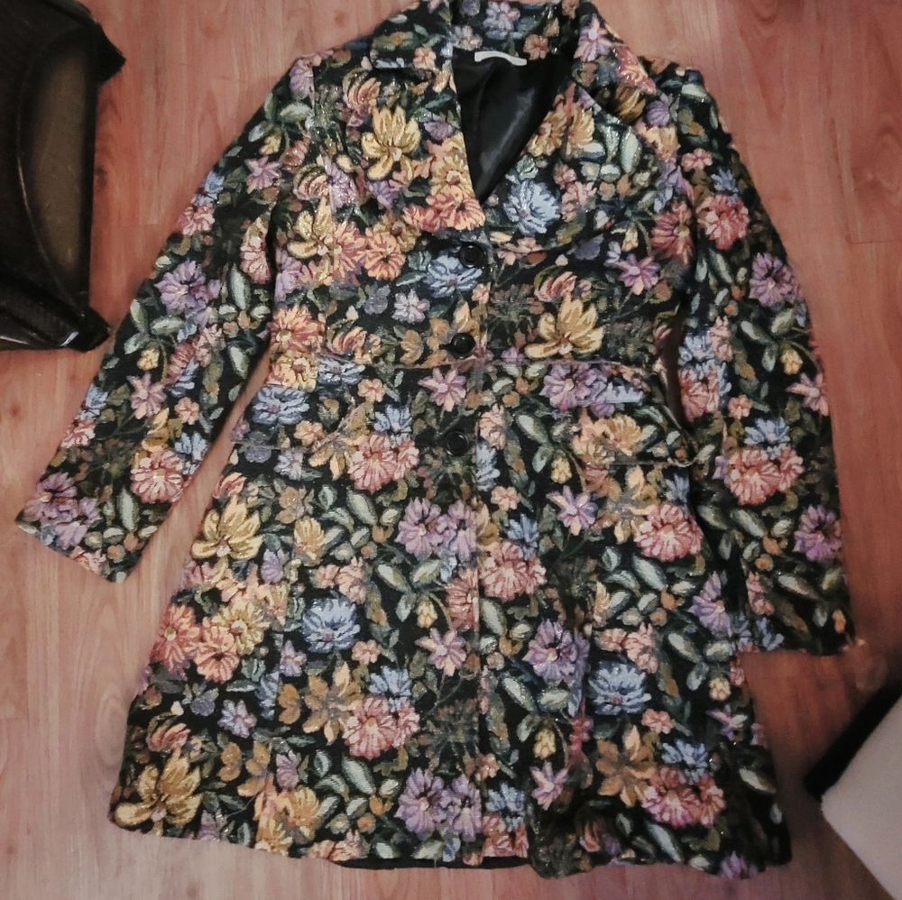 Vintage Flower Pea Coat